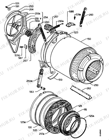 Взрыв-схема стиральной машины Zanker WTF2270 - Схема узла Drum